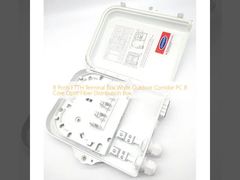 8 Ports FTTH Terminal Box White Outdoor Corridor PC 8 Core Optic Fiber Distribution Box