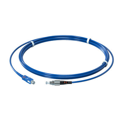 Mua FC UPC Connector Blue Single Mode Simplex FTTH Drop Cable Communication Armored Fiber Optic Patch Cord sản xuất trực tuyến