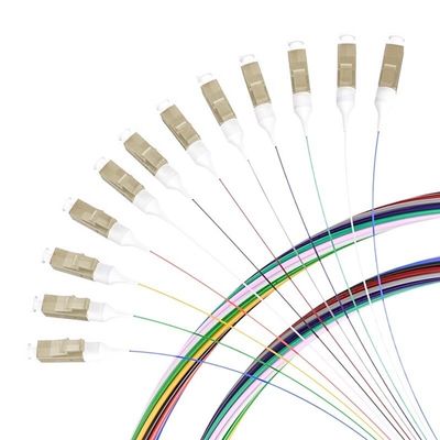 Mua Customized Lengths 12 Cores LC/APC Singlemode Fiber Optic Pigtail for FTTN Connection sản xuất trực tuyến
