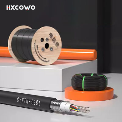 Mua Tốc độ cao HXCOWO Aerial Single Mode GYXTW ngoài trời 12Core G652D Tube HDPE Jacket Cáp quang sợi bọc thép sản xuất trực tuyến