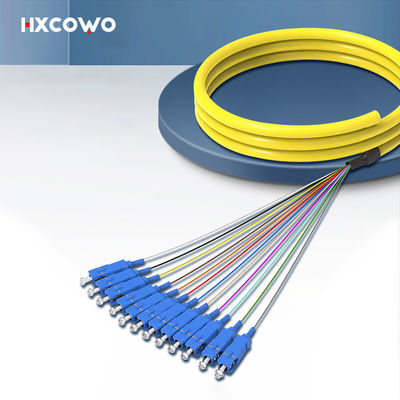 Mua HXCOWO SC Fanout SM 12 Core Fiber Optic Bundle Pigtail PVC LSZH Wavelength 850nm/1310nm/1550nm sản xuất trực tuyến