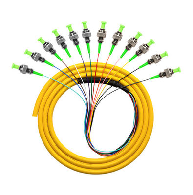 Mua PVC LSZH HXCOWO ST APC Connector SM MM 12 Core 1M Or Customized Length Fiber Optic Pigtail sản xuất trực tuyến