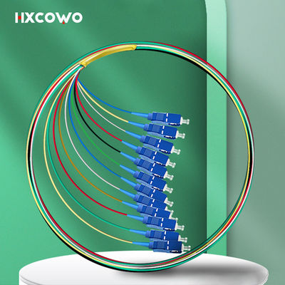 Mua FTTX HXCOWO Đuôi heo quang 12 màu SC UPC Chế độ đơn G657A 0.9mm G652D sản xuất trực tuyến