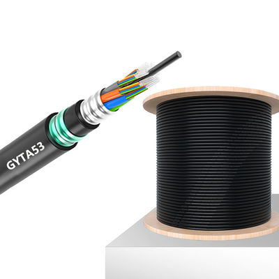 Mua GYTA53 Cáp quang sợi bọc thép ngoài trời với 2-288 lõi G652D/G657A1/G657A2 Loại sợi và bảo vệ chống ẩm sản xuất trực tuyến